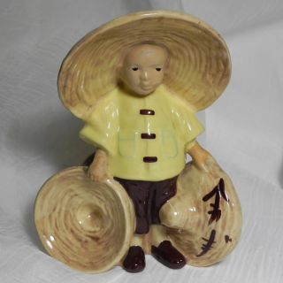 McCarty Brothers Pottery Asian Boy with Hats Planter California