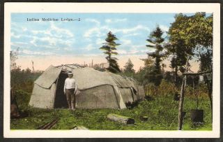 1920 Photo PC Native American Indian Medicine Lodge Wi