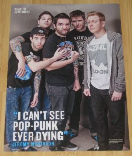 Day to Remember 1 Page Poster Jeremy McKinnon