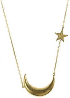 Melinda Maria LRG Moon Star Necklace Gold