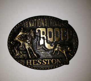 Vintage 78 National Finals Rodeo Hesston Cattle Roping Brass Belt