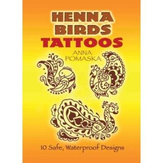 Henna Bird Temporary Tattoos 10 Designs Booklet Brown and White Birds
