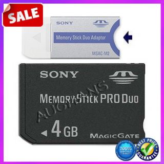 Sony 4GB Memory Stick Pro Duo Flash Memory Card MS 4G with Adapter