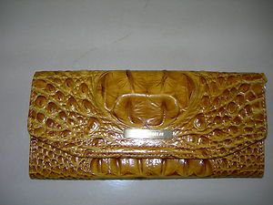 Brahmin Andie Travel Wallet Golden Faux Croc Melbourne New