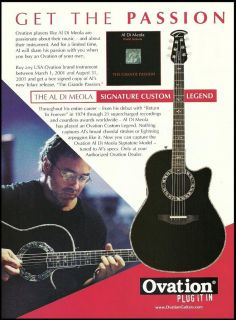 Al Di Meola Signature Ovation Custom Legend Guitar Ad 8x11