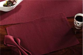 Burgundy Ribbed Country Placemat Napkin Table Runner Set 50 Off