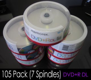100 PK Memorex Recordable DVD R DL Dual Layer 8x 240min