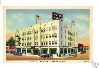 Medford or Oregon Hotel Jackson Chadwick Cars Postcard
