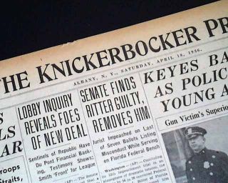 Gangster Charles Lucky Luciano Arrested 1936 Newspaper