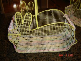 Wire Mesh Basket Weave NESTING Easter Bunny Rabbit BASKETS 7 9.5 12