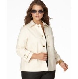 Michael Michael Kors Plus Size Cropped Trench 2X