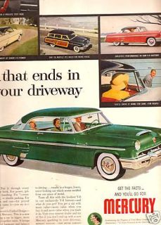1953 Mercury Car Ad Ford Motor Co 50th Anniversary