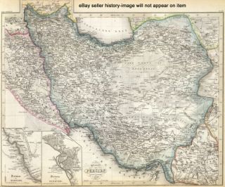 1860 Huge Historic Map Persia Iran Mesopotamia Iraq