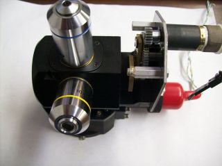  Shipping Microscope Mechanism with 2 OLYMPUS PLAN OBJECTIVE LENSES