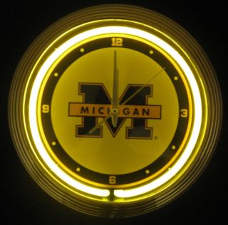 Michigan Wolverines Neon Wall Clock