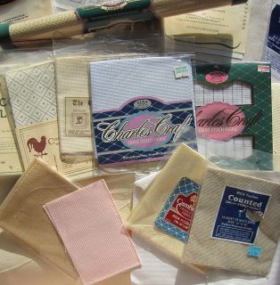Gigantic Lot Counted Cross Stitch Aida Fabric various sizes. Excellent