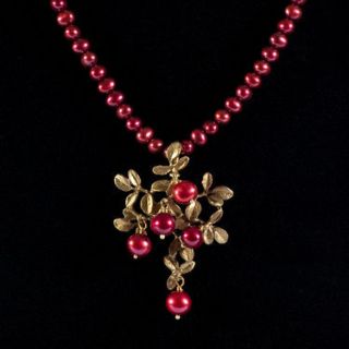 Cranberry Pendant on Pearls by Michael Michaud Jewelry