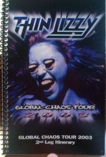 LIZZY GLOBAL CHAOS TOUR 2003 ITINERARY RARE MICHAEL LEE, GORHAM SYKES
