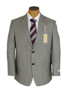 New Mens Michael Kors Gray Houndstooth Silk Wool Sport Coat Jacket