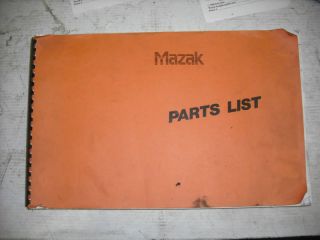 Mazak Integrex 40 ATC Mill Center Part List Manual