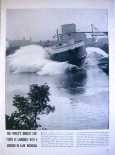 1940 Manitowoc Wisconsin City of Midland Biggest Car Ferry Magazine