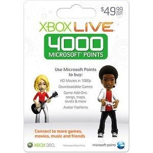 4000 Microsoft Points for Xbox 360 Live XBL