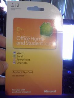 Microsoft Office Home and Student 2010 Key Card 1pc