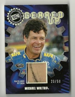 2011 Press Pass Geared Up Michael Waltrip Race Used Pit Sign D 23 50