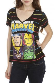 Marvel Universe Mighty World V Neck Girls T Shirt