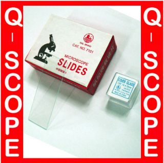 BLANK MICROSCOPE SLIDES Glass 1Set 50pcs 1 3 inch Cover Glass 100pcs