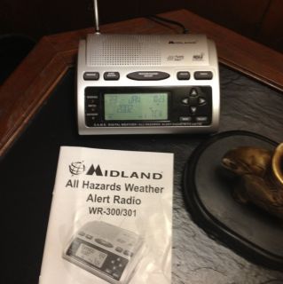 MIDLAND NOAA WEATHER HAZARD ALERT RADIO SAME BEDSIDE SLV 110VAC NEW