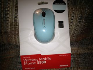 Microsoft Wireless Mouse Mobile 3500 (Aqua Blue) GMF 00173 NEW SEALED