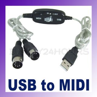 USB MIDI Cable Converter PC to Music Keyboard Adapter