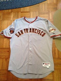 2011 SF GIANTS RYAN VOGELSONG GAME USED WORN ROAD JERSEY W MLB