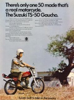 1971 Suzuki TS 50 Gaucho Mini Motorcycle Original Ad