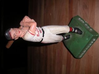 Milwaukee Braves Vtg 1950s 9 Chalk Statue With Removable Bat Very Rare