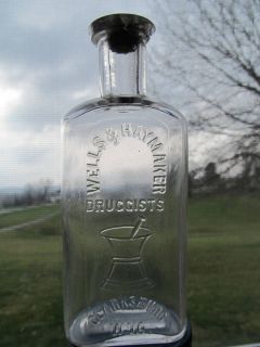 Wells & Haymaker Clarksburg WV, Medicine Corked Bottle West Virginia