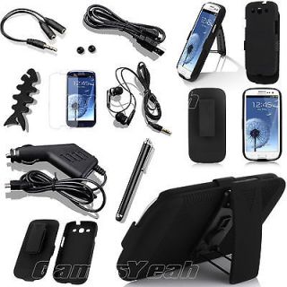 11 IN 1 Case Car Charger Accessory Bundle Kit For Samsung Galaxy S 3