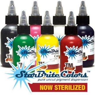 Starbrite BEST 7 Colors SET Sterile Tattoo Ink 1/2 OZ