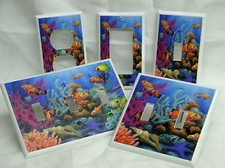 Clown Fish & Coral Light Switch Cover Plate Outlet GFI Double Triple