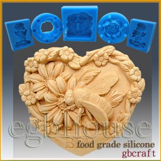 2D Silicone Soap/sugar/fon dant/chocolate Mold –Garden Bee