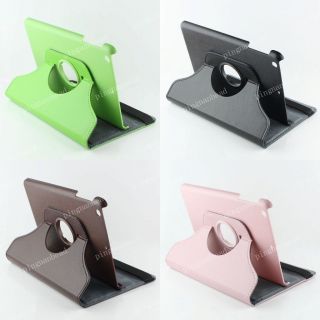 free ship 360 degree rotating pu leather case cover stand