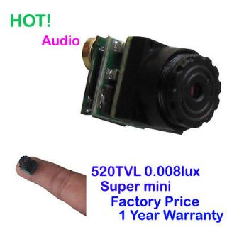 Hot 1g Weight Mini FPV HD Camera with Audio 520 TVL 0.008lux NTSC or
