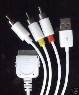 AV RCA Video USB Cable Ipod Nano 4g 8g 16g 8gb 4 8 16 G