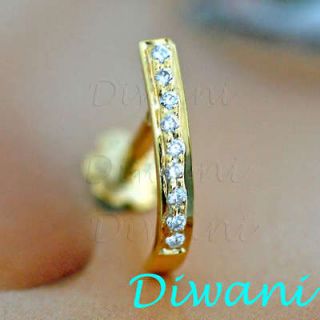 Real Diamonds Engagement Wedding 14k Gold Nose Hoop Screw Ring Stud