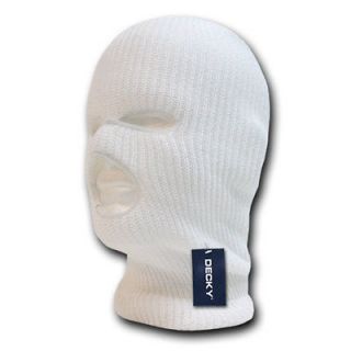 Winter Tactical Snug Fit Braided Knit Face Ski Mask 3 Holes WHT  970