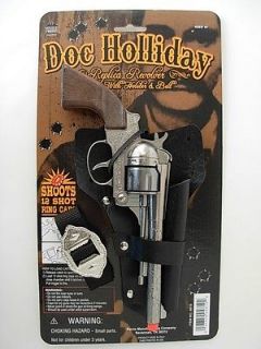 REPLICA prop nickel Pistol/revolver Cowboy western Holster New Toy CAP