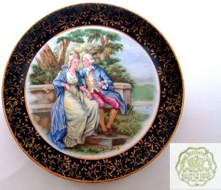 Barker Bros. Royal Tudor Ware Gilt & Pictorial 6 Plate/Dish