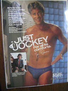 1987 Jockey underwear Ad 8 x10Jim Palmer