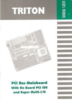 Triton PCI Bus Motherboard / Mainboard Users Manual